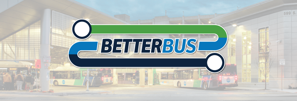 the wrds Better Bus on top of a faded out picture of the Syracuse Bus hub.